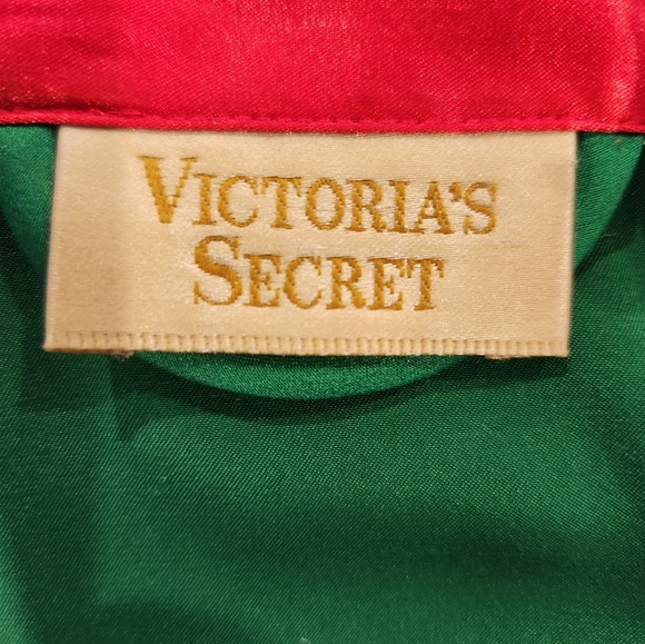 Victoria's Secret Satin Green/Pink Kimono Style Robe - Picture 9 of 11